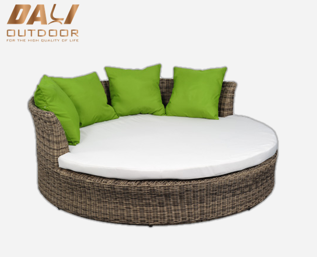 Tuinset Tuinmeubilair Strandstoel rotan buiten rond bed zwembad lounge aluminium zonnebank buiten
