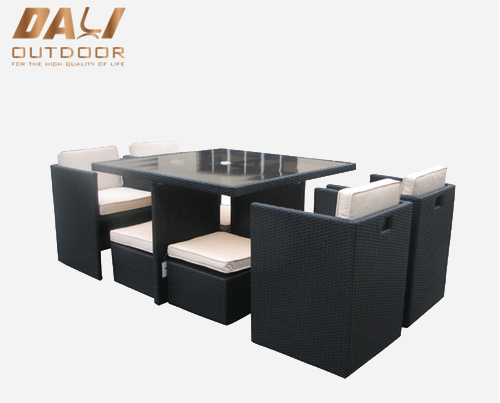 Hot 5 stks Polyrotan Kussen Rotan Meubels Stoel en Tafel Tuin Patio PE Rieten Rotan Outdoor Tafel Set Eetkamer meubels